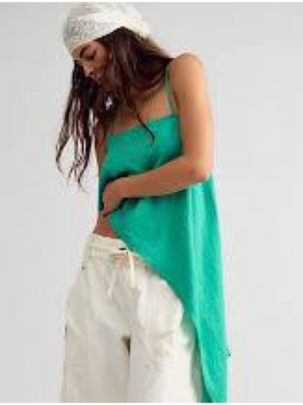 Free People Sandshell Linen Delia Top